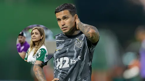 Dudu jogador do Atlético-MG durante partida contra o Chapecoense/Leila Pereira presidente do Palmeiras antes da partida contra o Corinthians (Imagem: Liamara Polli/AGIF/Fabio Giannelli/AGIF)