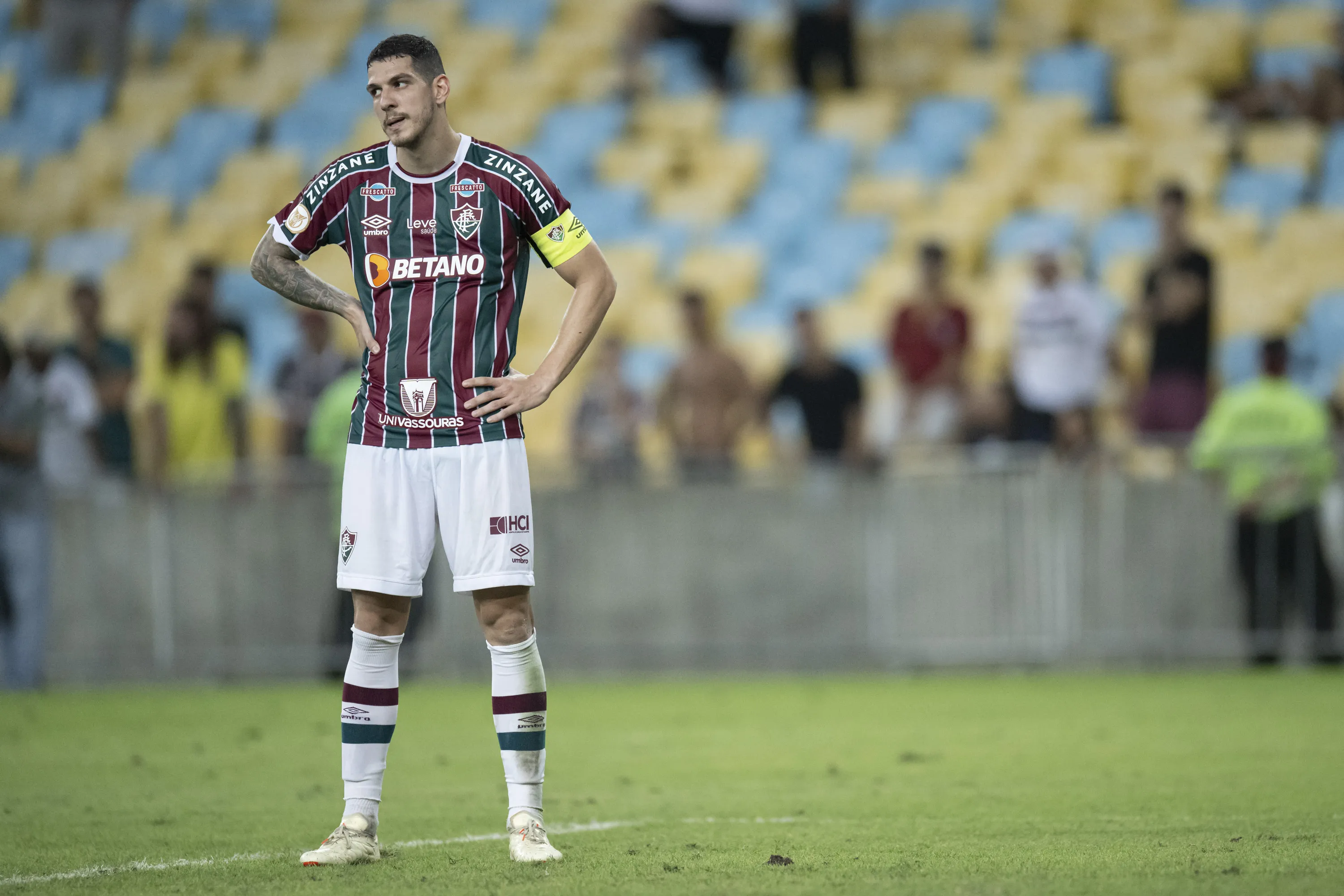 RJ – RIO DE JANEIRO – 20/09/2023 – BRASILEIRO A 2023, FLUMINENSE X CRUZEIRO – Nino jogador do Fluminense durante partida contra o Cruzeiro no estadio Maracana pelo campeonato Brasileiro A 2023. Foto: Jorge Rodrigues/AGIF