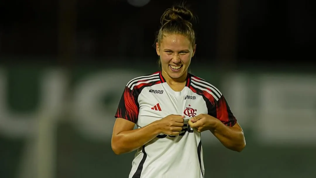 Brendha comemorando um dos gols marcados pelo Flamengo - Foto: Redes Sociais/Flamengo