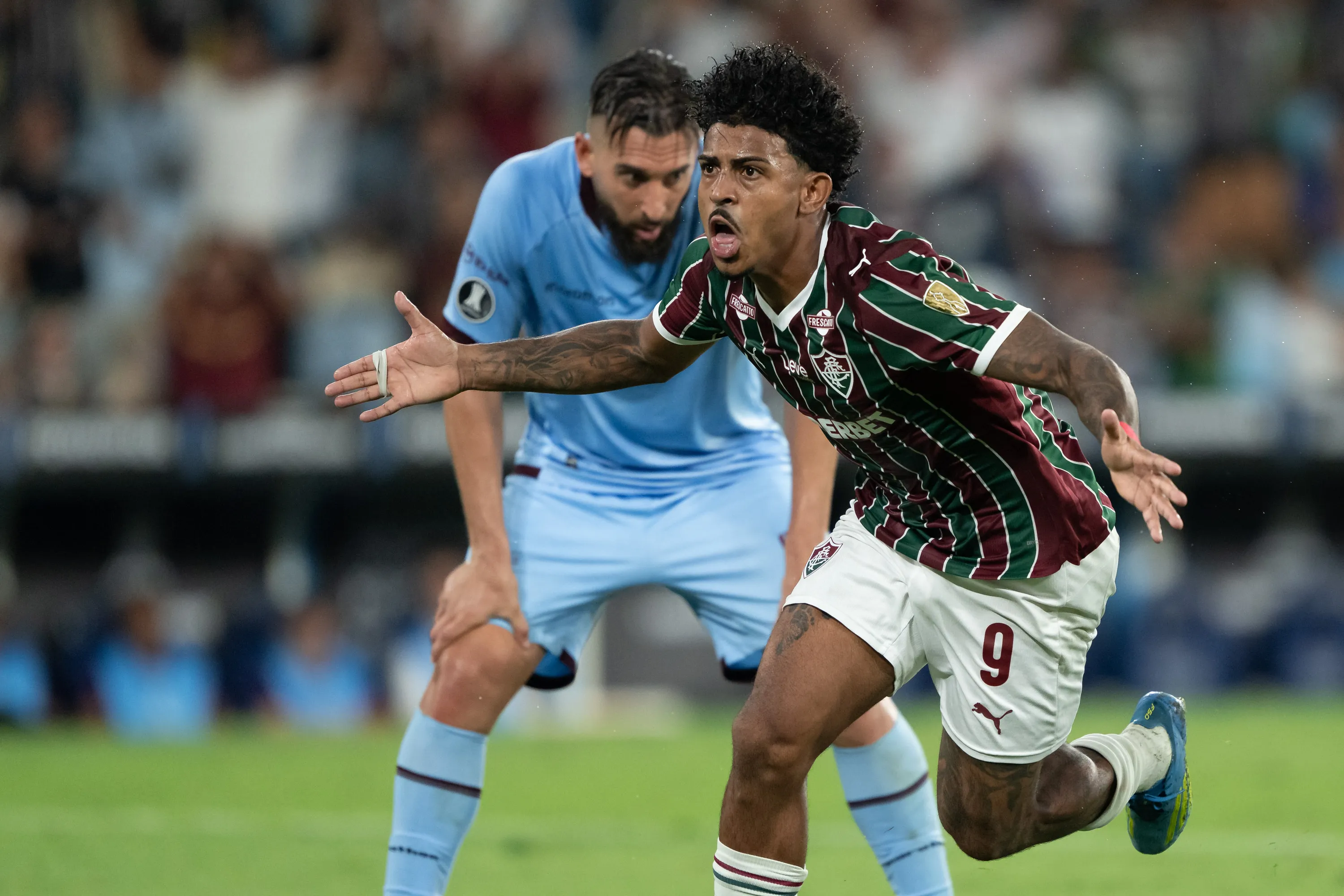 RJ – RIO DE JANEIRO – 19/05/2026 – COPA LIBERTADORES 2026, FLUMINENSE X BOLIVAR – John Kennedy jogador do Fluminense comemora seu gol durante partida contra o Bolivar no estadio Maracana pelo campeonato Copa Libertadores 2026. Foto: Jorge Rodrigues/AGIF