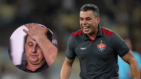 Jair Ventura técnico do Vitoria durante partida contra o Fluminense no estádio Maracanã e Ceni técnico do Bahia durante partida contra o Corinthians no estádio Vila Belmiro. Foto: Jorge Rodrigues e Fabio Giannelli/AGIF