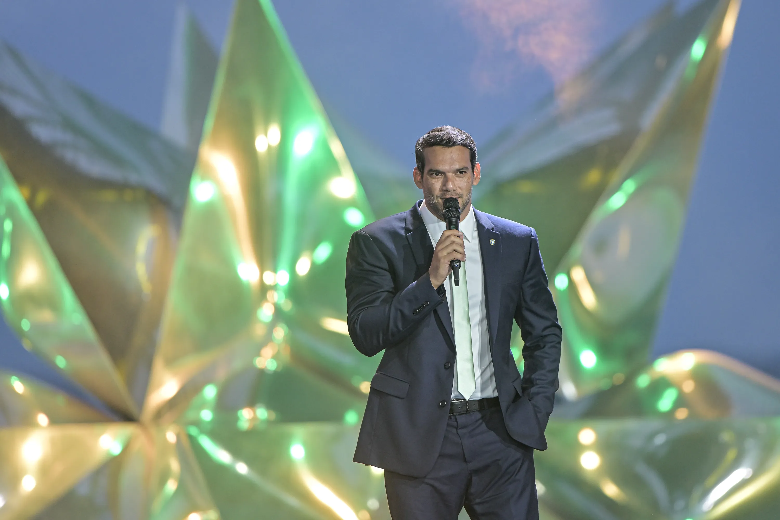 RJ – RIO DE JANEIRO – 18/05/2026 – COPA DO MUNDO 2026, CONVOCACAO DA SELECAO BRASILEIRA -Samir Xaud presidente da CBF durante convocacao dos 26 jogadores para a Copa do Mundo 2026, em coletiva no Museu do Amanha, nesta segunda-feira (18). Foto: Thiago Ribeiro/AGIF