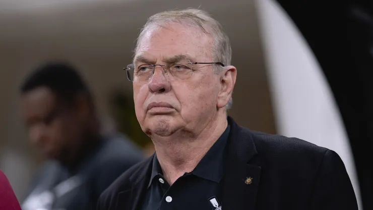 Osmar Stábile presidente do Corinthians durante partida contra o Internacional no estádio Arena Corinthians pelo campeonato Brasileiro A 2026. Foto: Ettore Chiereguini/AGIF