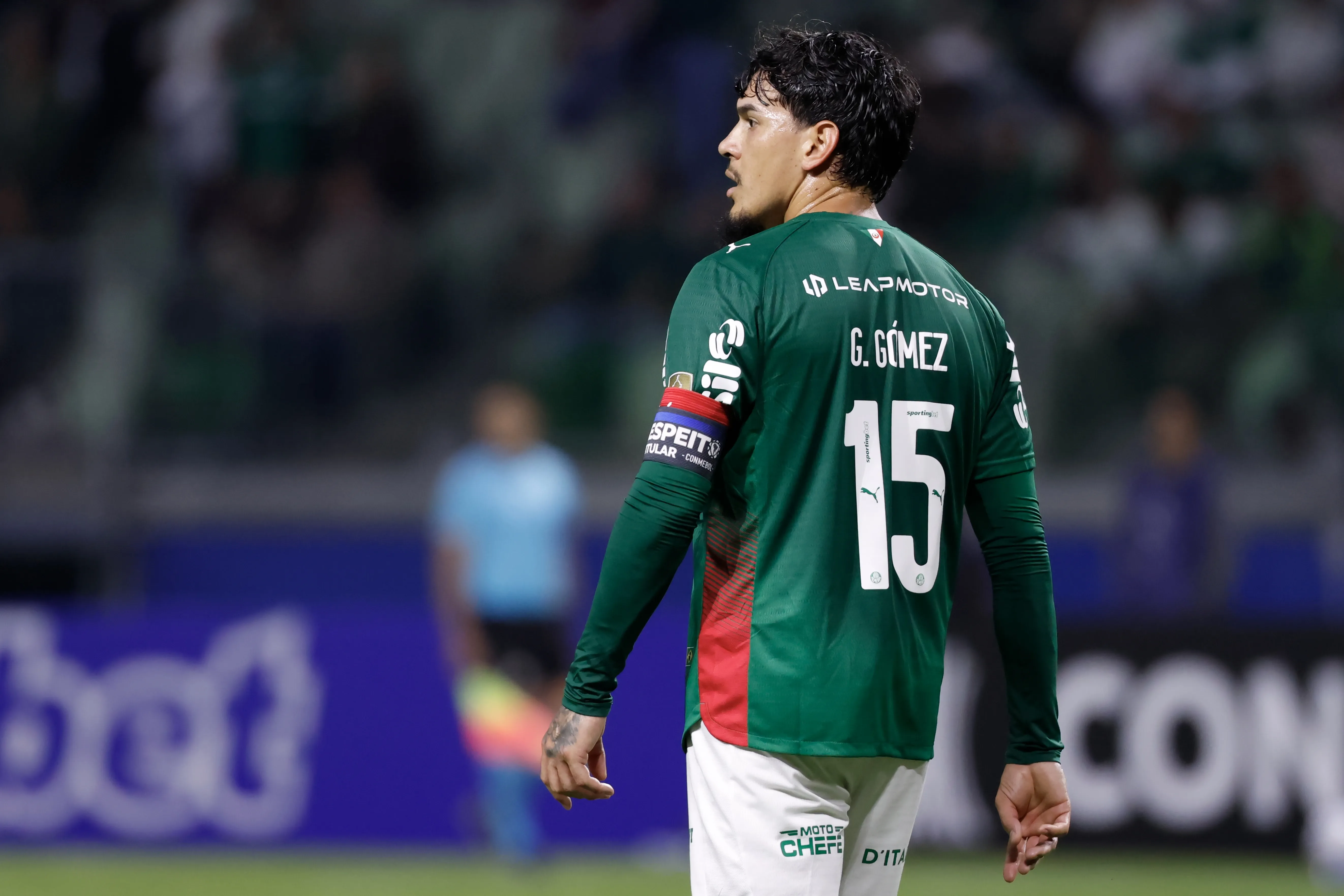 Gustavo Gomez jogador do Palmeiras durante partida contra o Cerro Porteno no estadio Nubank Arena pelo campeonato Copa Libertadores 2026. Foto: Marcello Zambrana/AGIF