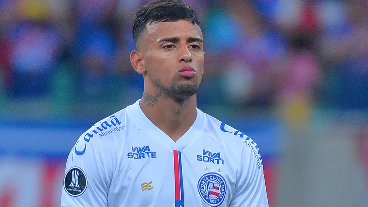 Luciano Rodriguez, jogador do Bahia durante partida contra o Boston River no estadio Arena Fonte Nova pelo campeonato Copa Libertadores 2025. Foto: Walmir Cirne/AGIF
