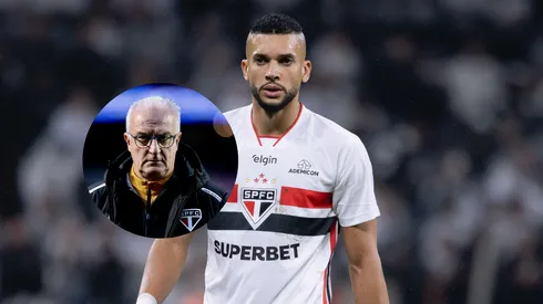 Dória jogador do São Paulo durante partida contra o Corinthians/Dorival Júnior técnico do São Paulo durante partida contra o Botafogo (Imagem: Ettore Chiereguini/AGIF/Marcello Zambrana/AGIF)