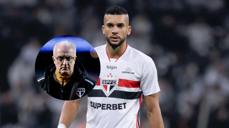 Dória jogador do São Paulo durante partida contra o Corinthians/Dorival Júnior técnico do São Paulo durante partida contra o Botafogo (Imagem: Ettore Chiereguini/AGIF/Marcello Zambrana/AGIF)