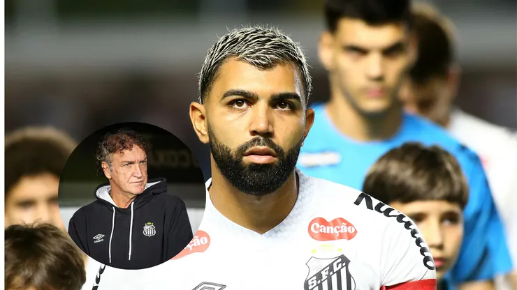 Gabigol jogador do Santos durante partida contra o São Paulo/Cuca técnico do Santos durante partida contra o Coritiba (Imagem: Mauricio De Souza/AGIF/Luis Garcia/AGIF)
