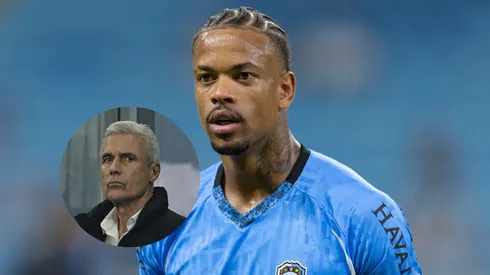 Caio Paulista jogador do Grêmio durante partida contra o Bragantino/Luís Castro técnico do Grêmio durante partida contra o Santos (Imagem: Liamara Polli/AGIF/Roberto Vinicius/AGIF)
