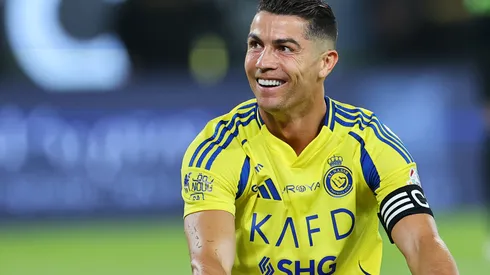 RIYADH, SAUDI ARABIA - MAY 07: Cristiano Ronaldo of Al Nassr reacts during the Saudi Pro League match between Al Nassr and Al Ittihad at Al-Awwal Park on May 07, 2025 in Riyadh, Saudi Arabia. (Photo by Abdullah Ahmed/Getty Images)