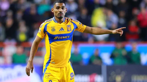 PACHUCA, MEXICO - APRIL 15: Joaquim Pereira of Tigres UANL reacts during the 16th round match between Pachuca and Tigres UANL as part of the Torneo Clausura 2025 Liga MX at Hidalgo Stadium on April 15, 2025 in Pachuca, Mexico. (Photo by Hector Vivas/Getty Images)