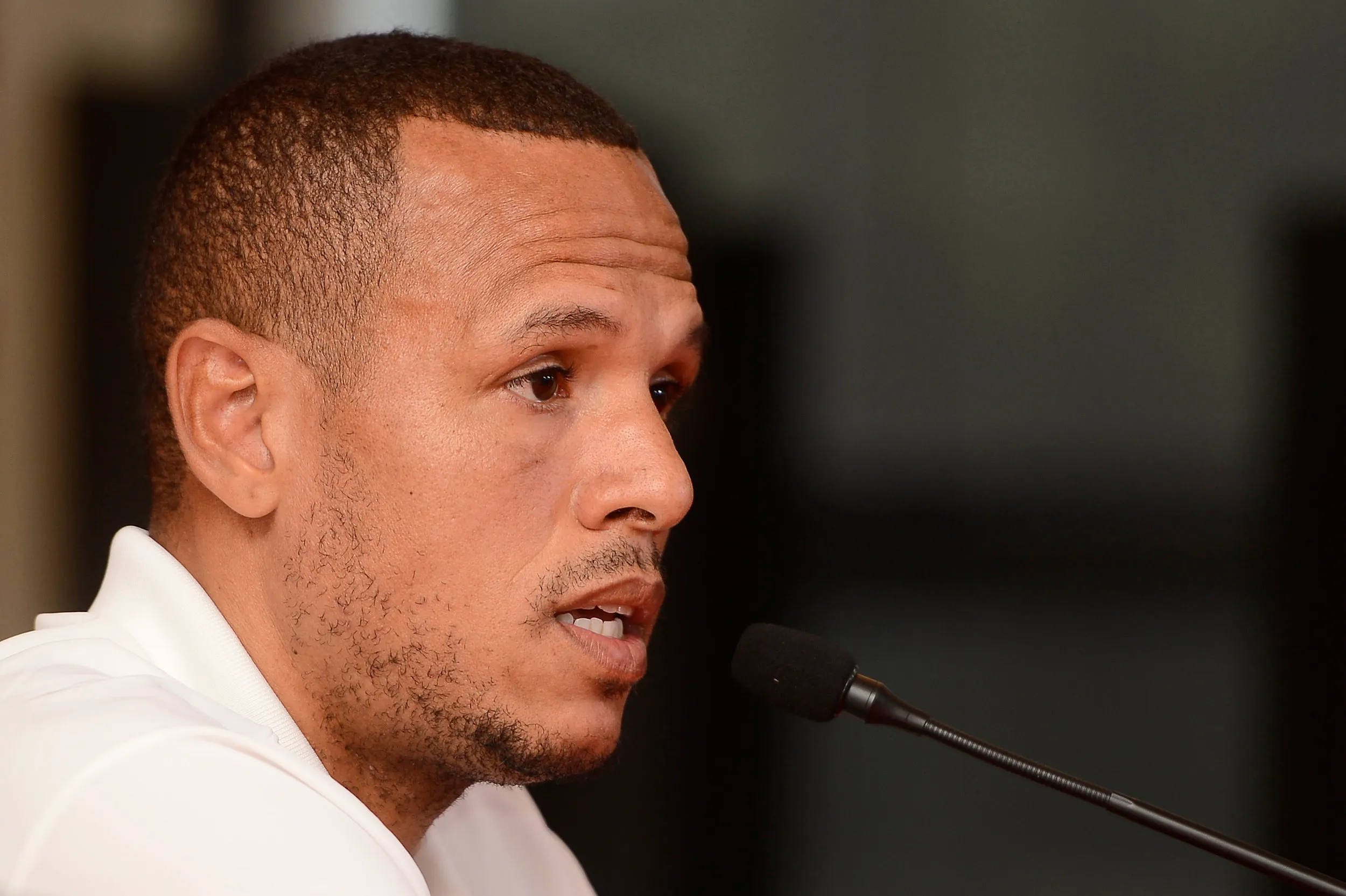 SAO PAULO – SP – 27/11/2015 – TREINO DO SAO PAULO – Luis Fabiano durante coletiva de imprensa apos treino do Sao Paulo no CT da Barra Funda. Foto: Mauro Horita/AGIF