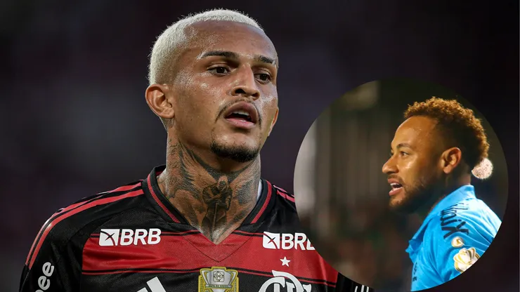 Wesley jogador do Flamengo durante partida contra o São Paulo no Maracanã, e Neymar Jr jogador do Santos durante partida contra o Coritiba no estádio Couto Pereira. Foto: Thiago Ribeiro e Gabriel Machado/AGIF