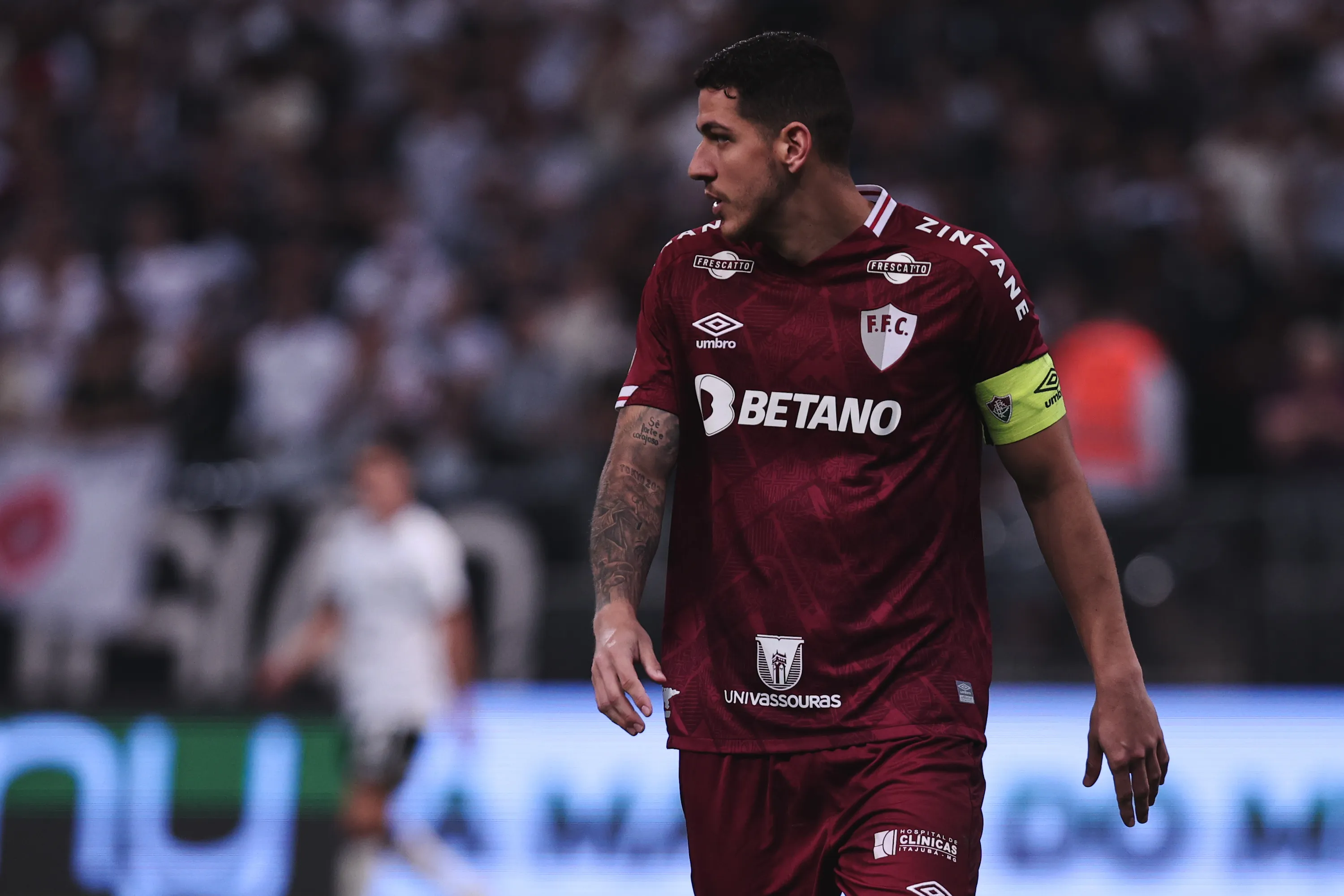Nino jogador do Fluminense durante partida contra o Corinthians no estadio Arena Corinthians pelo campeonato Brasileiro A 2022. Foto: Ettore Chiereguini/AGIF