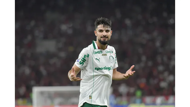 RJ - RIO DE JANEIRO - 23/05/2026 - BRASILEIRO A 2026, FLAMENGO X PALMEIRAS - Flaco Lopez jogador do Palmeiras comemora seu gol durante partida contra o Flamengo no estadio Maracana pelo campeonato Brasileiro A 2026. Foto: Thiago Ribeiro/AGIF