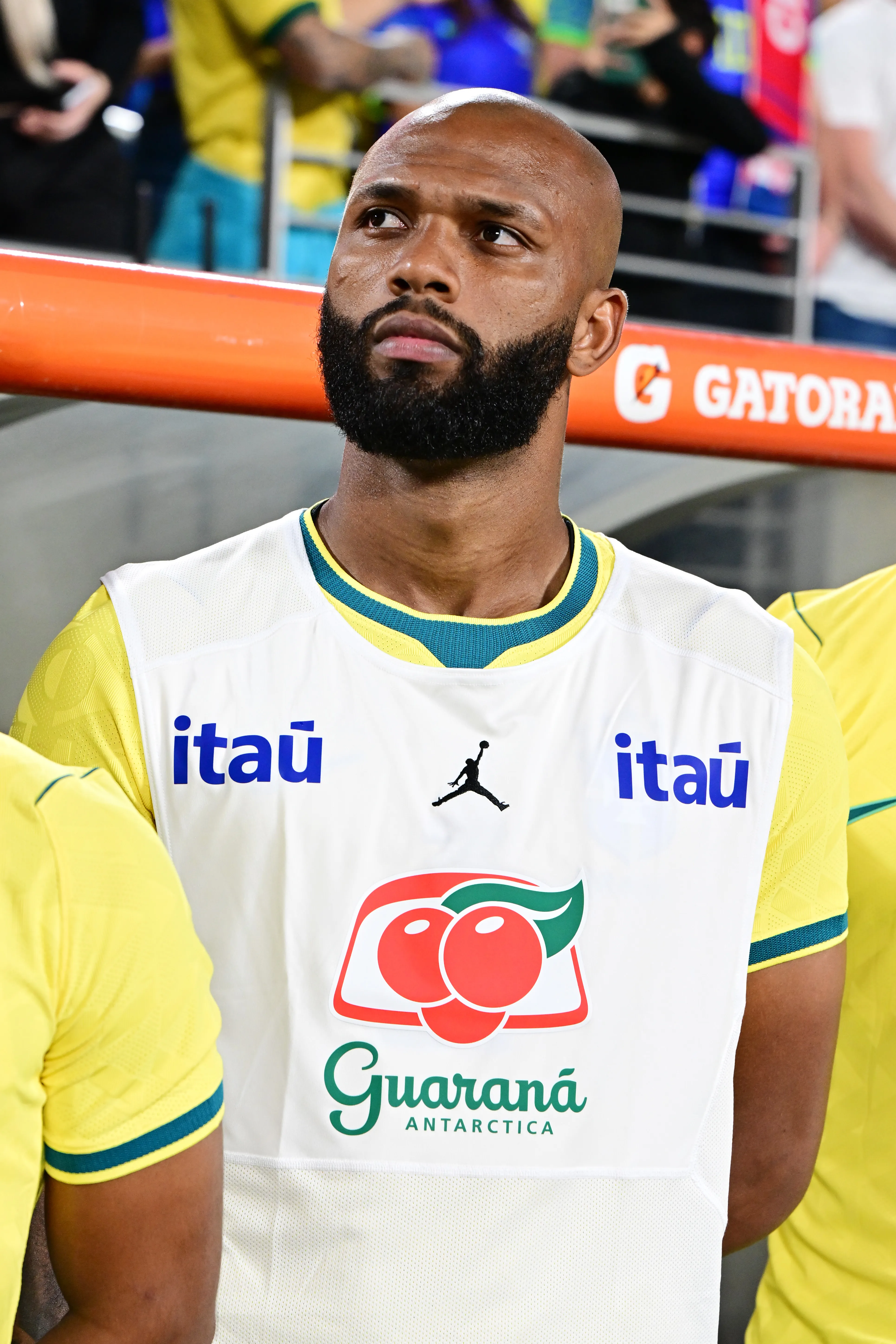 ORLANDO, FLORIDA – MARCH 31: Igor Thiago of Brazil looks on during the international friendly match between Brazil and Croatia at Camping World Stadium on March 31, 2026 in Orlando, Florida. (Photo by Julio Aguilar/Getty Images)