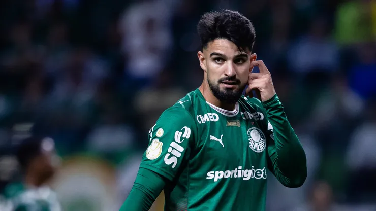 Flaco López jogador do Palmeiras durante partida contra o Jacuipense no estádio Arena Allianz Parque pelo campeonato Copa Do Brasil 2026. Foto: Ettore Chiereguini/AGIF