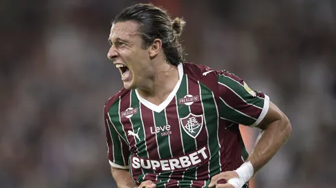 Canobbio jogador do Fluminense comemora seu gol durante partida contra o Deportivo La Guaira no estadio Maracana pelo campeonato Copa Libertadores 2026. Foto: Alexandre Loureiro/AGIF