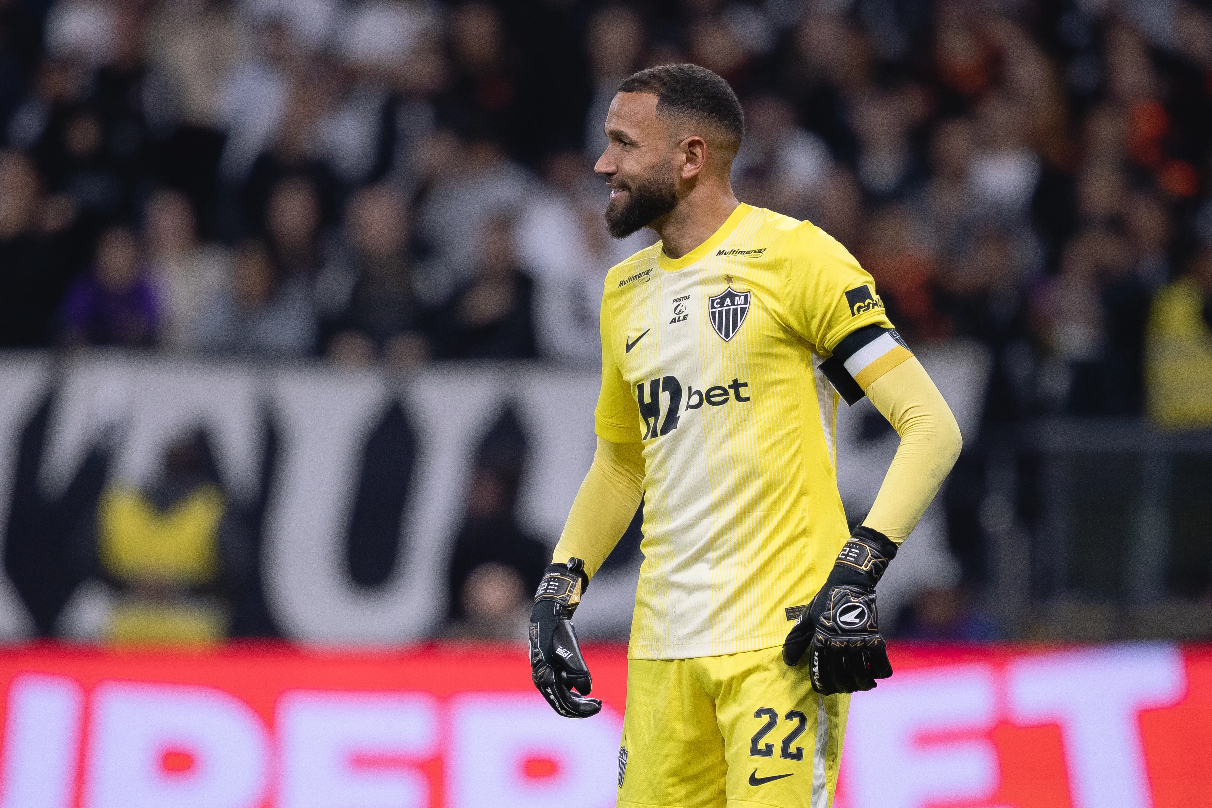 Everson goleiro do Atletico-MG durante partida contra o Corinthians no estadio Arena Corinthians pelo campeonato Brasileiro A 2026. Foto: Ettore Chiereguini/AGIF