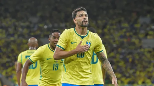RJ - RIO DE JANEIRO - 31/05/2026 - AMISTOSO, SELECAO BRASILEIRA X PANAMA - Lucas Paqueta jogador do Selecao Brasileira comemora seu gol durante partida contra o Panama no estadio Maracana pelo campeonato Amistoso. Foto: Thiago Ribeiro/AGIF