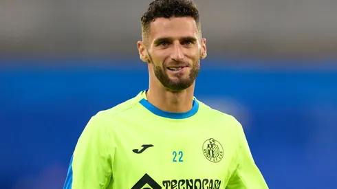 GETAFE, SPAIN - MAY 13: Domingos Duarte of Getafe CF warms up prior to the LaLiga EA Sports match between Getafe CF and RCD Mallorca at Coliseum Alfonso Perez on May 13, 2026 in Getafe, Spain. (Photo by Angel Martinez/Getty Images)