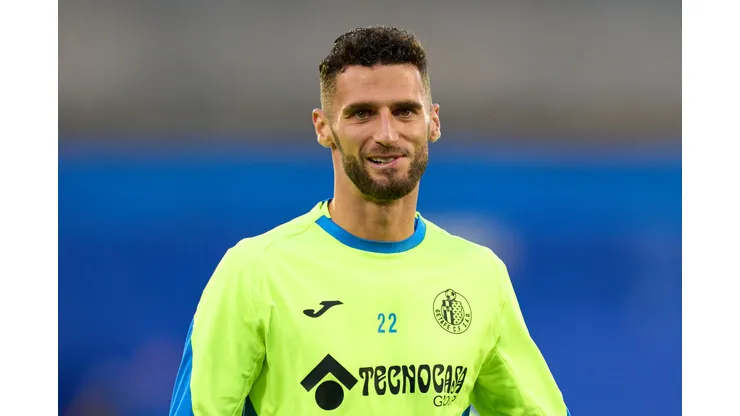 GETAFE, SPAIN - MAY 13: Domingos Duarte of Getafe CF warms up prior to the LaLiga EA Sports match between Getafe CF and RCD Mallorca at Coliseum Alfonso Perez on May 13, 2026 in Getafe, Spain. (Photo by Angel Martinez/Getty Images)