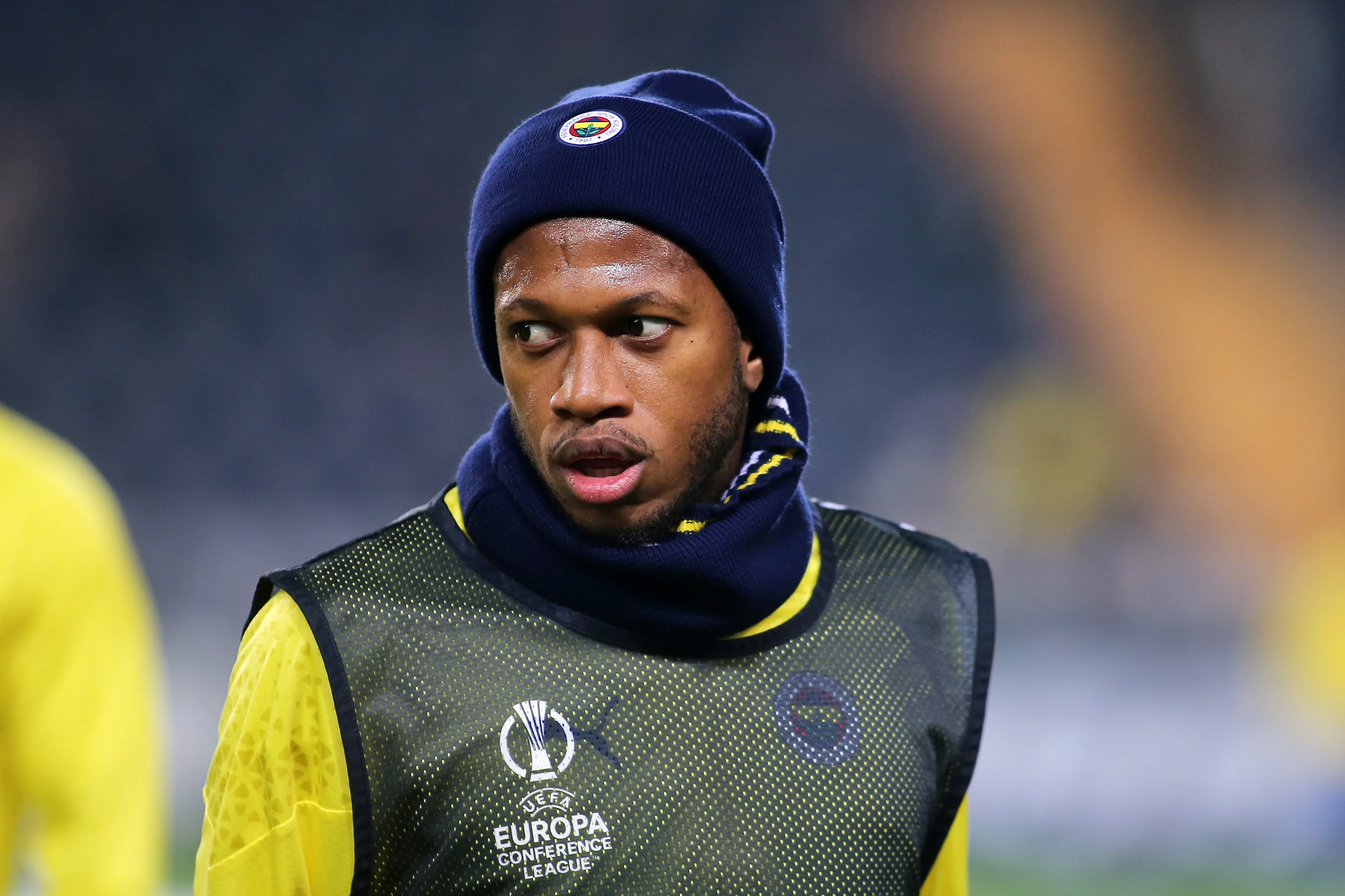 ISTANBUL, TURKEY – MARCH 14: Fred of Fenerbahce looks on during the warm up prior to the UEFA Europa Conference League 2023/24 round of 16 second leg match between Fenerbahce and R. Union Saint-Gilloise at the Ulker Fenerbahce Sukru Saracoglu Stadium on March 14, 2024 in Istanbul, Turkey. (Photo by Ahmad Mora/Getty Images)