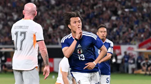 TOKYO, JAPAN - MAY 31: Koki Ogawa of Japan celebrates after scoring the team's first goal during the international friendly match between Japan and Iceland at MUFG Stadium on May 31, 2026 in Tokyo, Japan. (Photo by Kenta Harada/Getty Images)