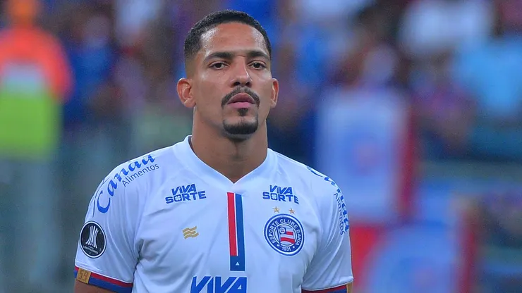 Gilberto, jogador do Bahia durante partida contra o Boston River no estádio Arena Fonte Nova pelo campeonato Copa Libertadores 2025. Foto: Walmir Cirne/AGIF