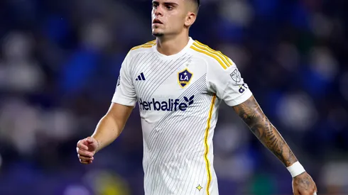 CARSON, CALIFORNIA – SEPTEMBER 20: Gabriel Pec #11 of Los Angeles Galaxy on field against the FC Cincinnati in the second half at Dignity Health Sports Park on September 20, 2025 in Carson, California. (Photo by Ronald Martinez/Getty Images)