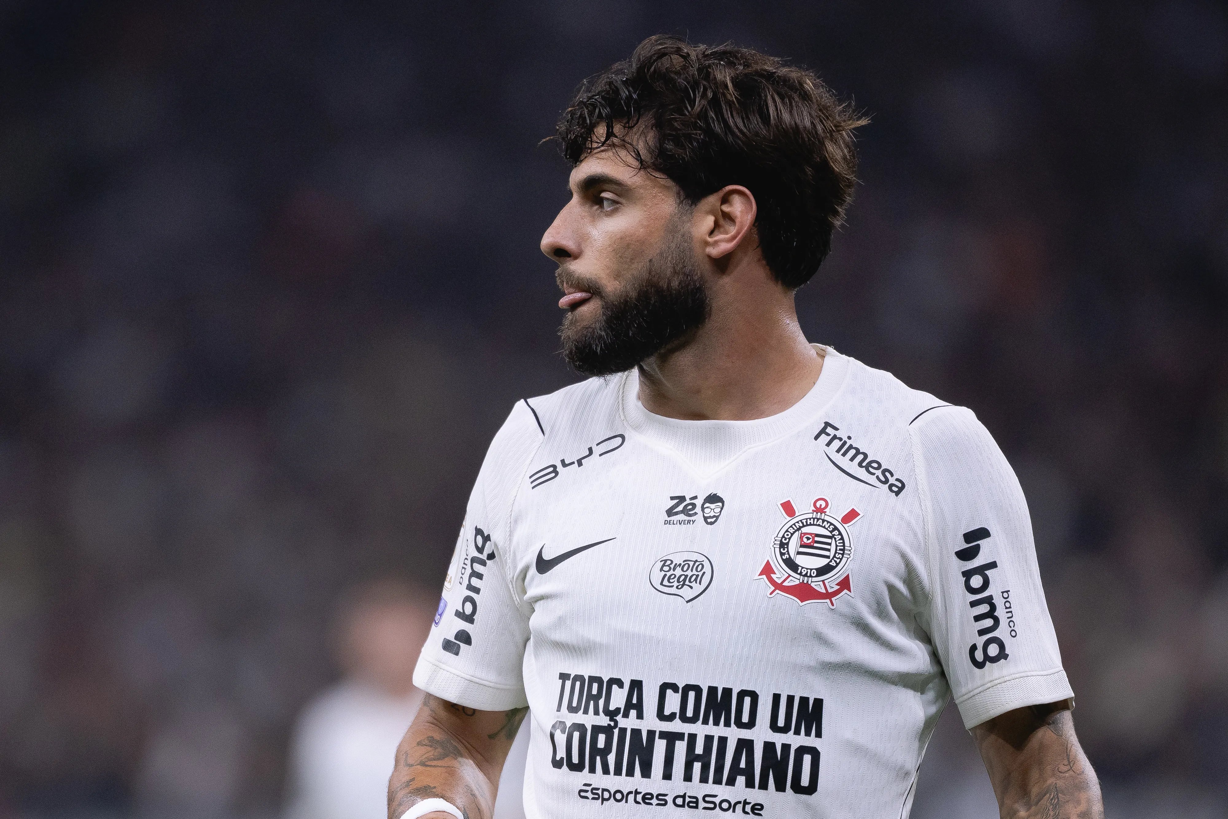 yuri alberto jogador do Corinthians durante partida contra o Atletico-MG no estadio Arena Corinthians pelo campeonato Brasileiro A 2026. Foto: Ettore Chiereguini/AGIF