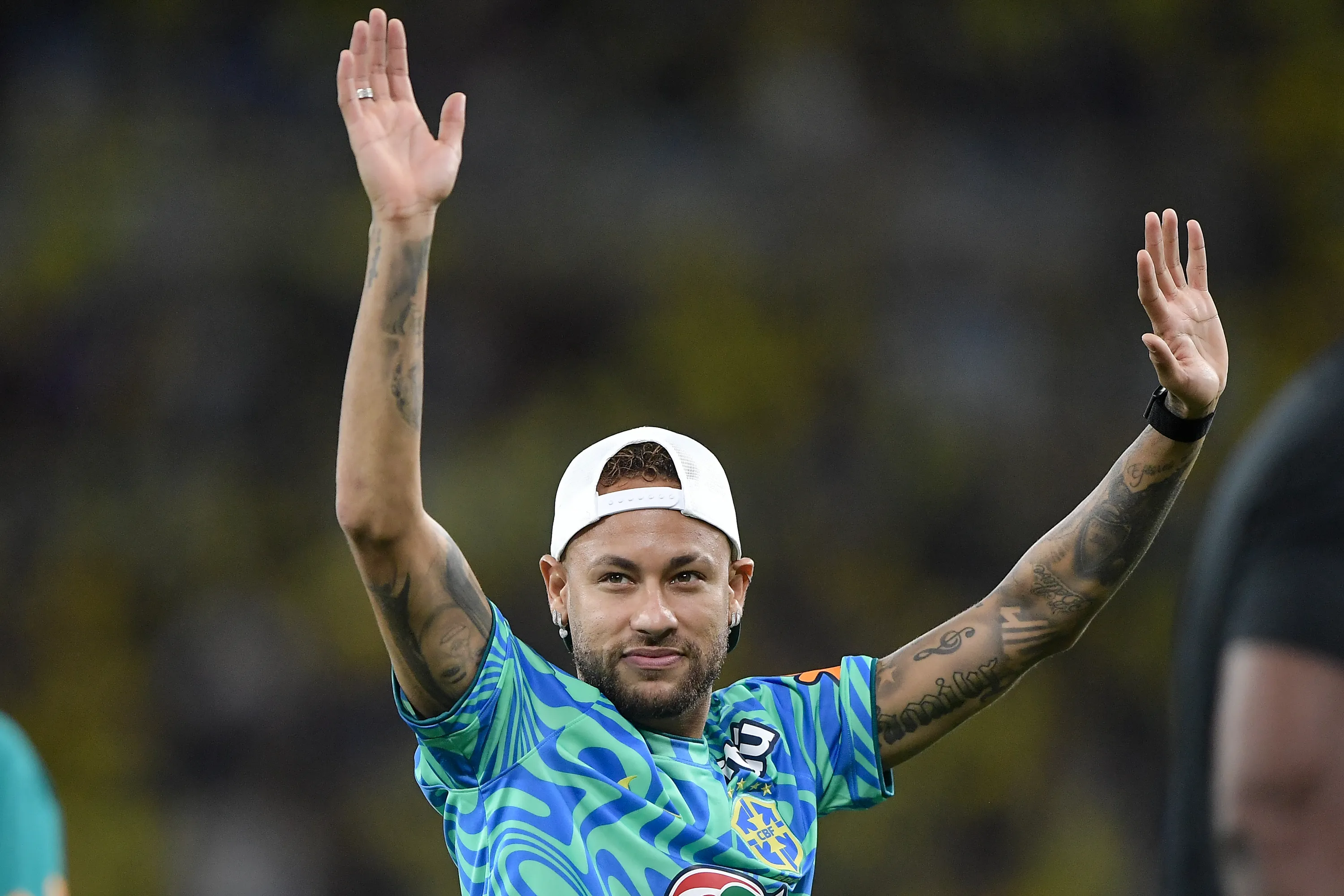 Neymar comemora vitória ao final da partida contra o Panamá no Maracanã. Foto: Thiago Ribeiro/AGIF.