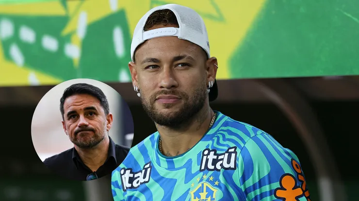 Neymar Jr. fica perfilado para o hino nacional antes da partida amistosa internacional entre Brasil e Panamá/Rodrigo Caetano dirigente do Atlético-MG durante partida contra o Red Bull Brasil (Imagem: Wagner Meier/Getty Images/Gilson Junio/AGIF)