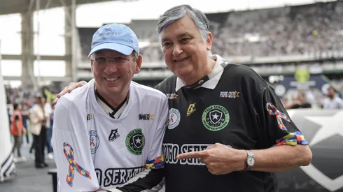 Jhon textor e Durcesio Mello dirigentes do Botafogo durante partida contra o Sao Paulo no estadio Engenhao pelo campeonato Brasileiro A 2024. Foto: Thiago Ribeiro/AGIF