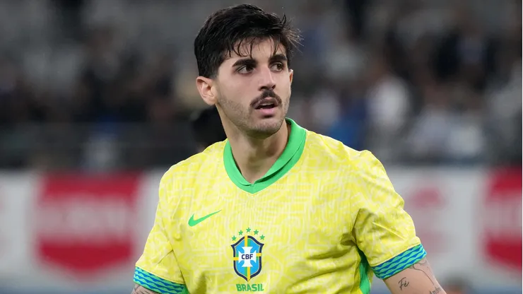 Beraldo durante amistoso contra o Japão em outubro de 2025.