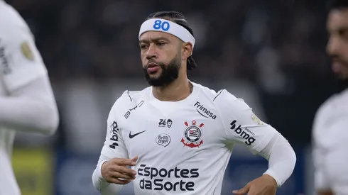 Memphis Depay jogador do Corinthians durante partida contra o Platense no estadio Arena Corinthians pelo campeonato Copa Libertadores 2026. Foto: Ettore Chiereguini/AGIF