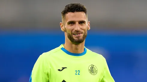 GETAFE, SPAIN - MAY 13: Domingos Duarte of Getafe CF warms up prior to the LaLiga EA Sports match between Getafe CF and RCD Mallorca at Coliseum Alfonso Perez on May 13, 2026 in Getafe, Spain. (Photo by Angel Martinez/Getty Images)