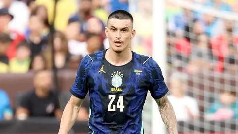 CLEVELAND, OHIO - JUNE 6: Roger Ibanez #24 of Brazil controls the ball during the international friendly match against Egypt at Huntington Bank Field on June 6, 2026 in Cleveland, Ohio. Brazil defeated Egypt 2-1. (Photo by Kirk Irwin/Getty Images)