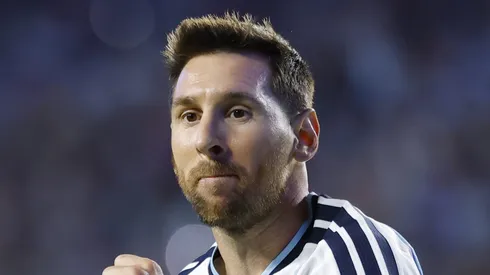 Lionel Messi of Argentina celebrates after scoring the team's second goal during the international friendly match between Argentina and Iceland at Jordan-Hare Stadium on June 09, 2026 in Auburn, Alabama. (Photo by Todd Kirkland/Getty Images)