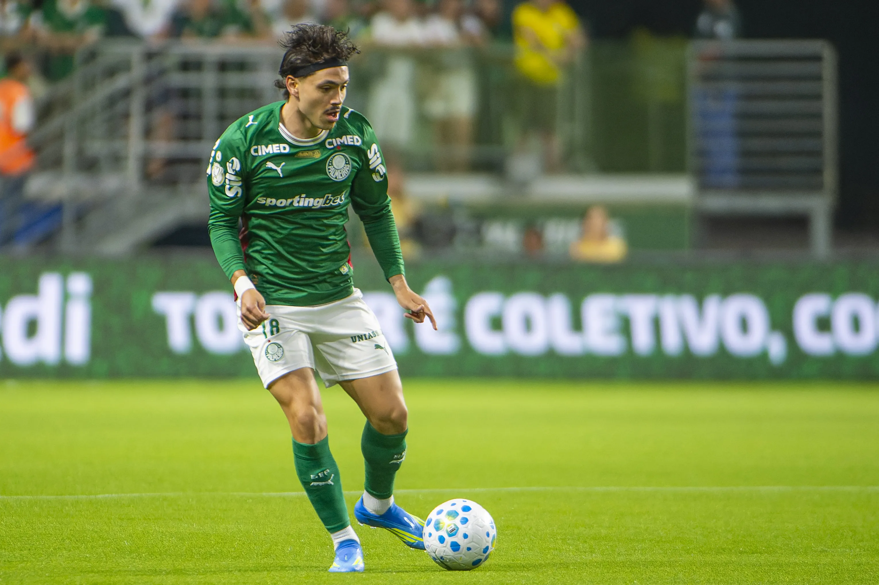 Mauricio jogador do Palmeiras durante partida contra o Jacuipense no estadio Arena Allianz Parque pelo campeonato Copa Do Brasil 2026. Foto: Anderson Romao/AGIF