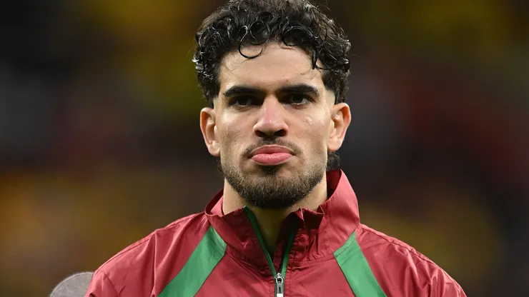 Abde Ezzalzouli, do Marrocos, se posiciona antes de um amistoso internacional entre Marrocos e Equador no Estádio Riyadh Air Metropolitano, em 27 de março de 2026, em Madri, Espanha. (Foto de Denis Doyle/Getty Images)