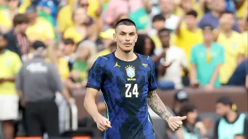 CLEVELAND, OHIO – JUNE 6: Roger Ibanez #24 of Brazil controls the ball during the international friendly match against Egypt at Huntington Bank Field on June 6, 2026 in Cleveland, Ohio. Brazil defeated Egypt 2-1. (Photo by Kirk Irwin/Getty Images)