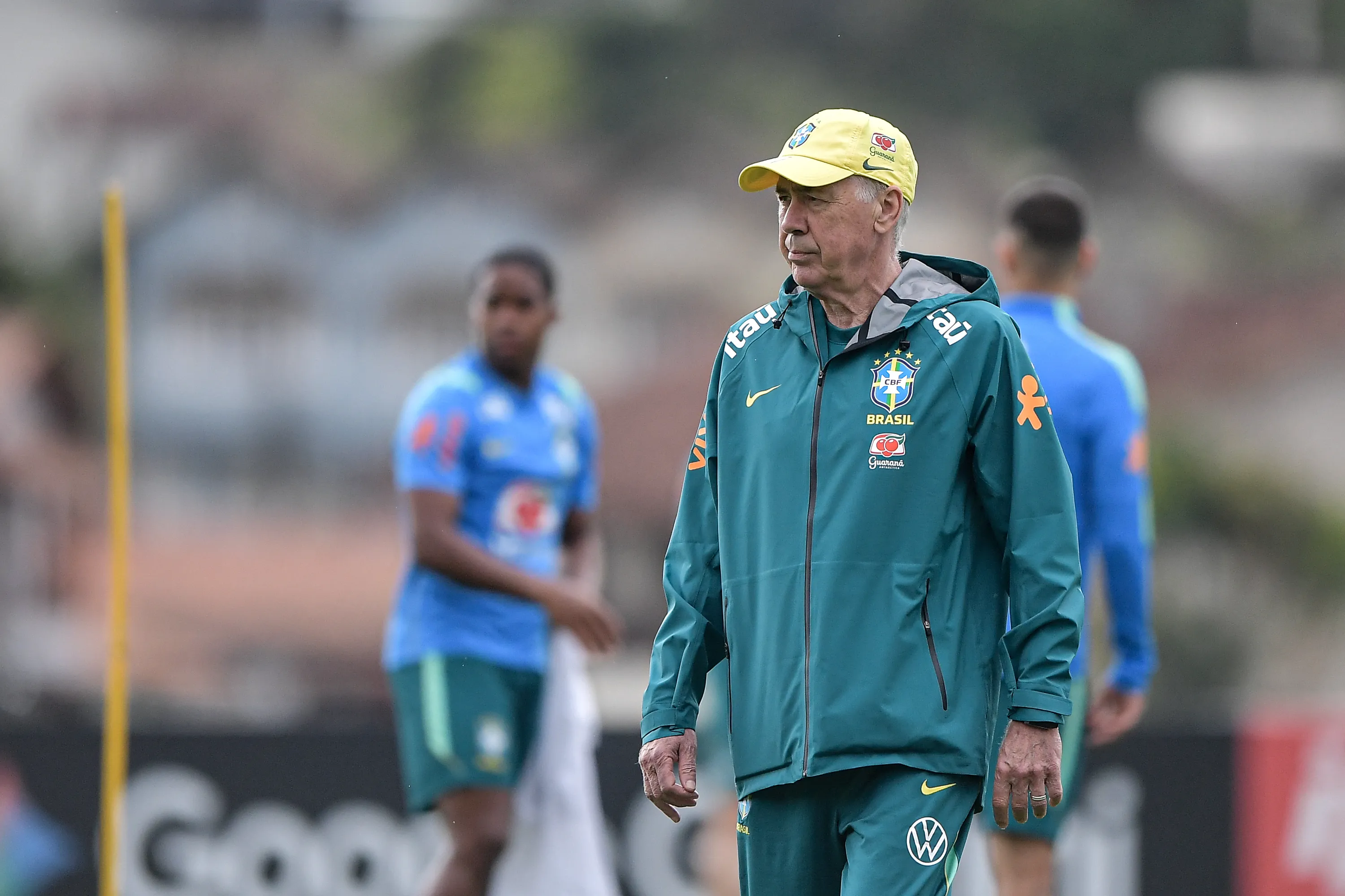Carlo Ancelotti técnico do Brasil durante treino na Granja Comary. Foto: Thiago Ribeiro/AGIF