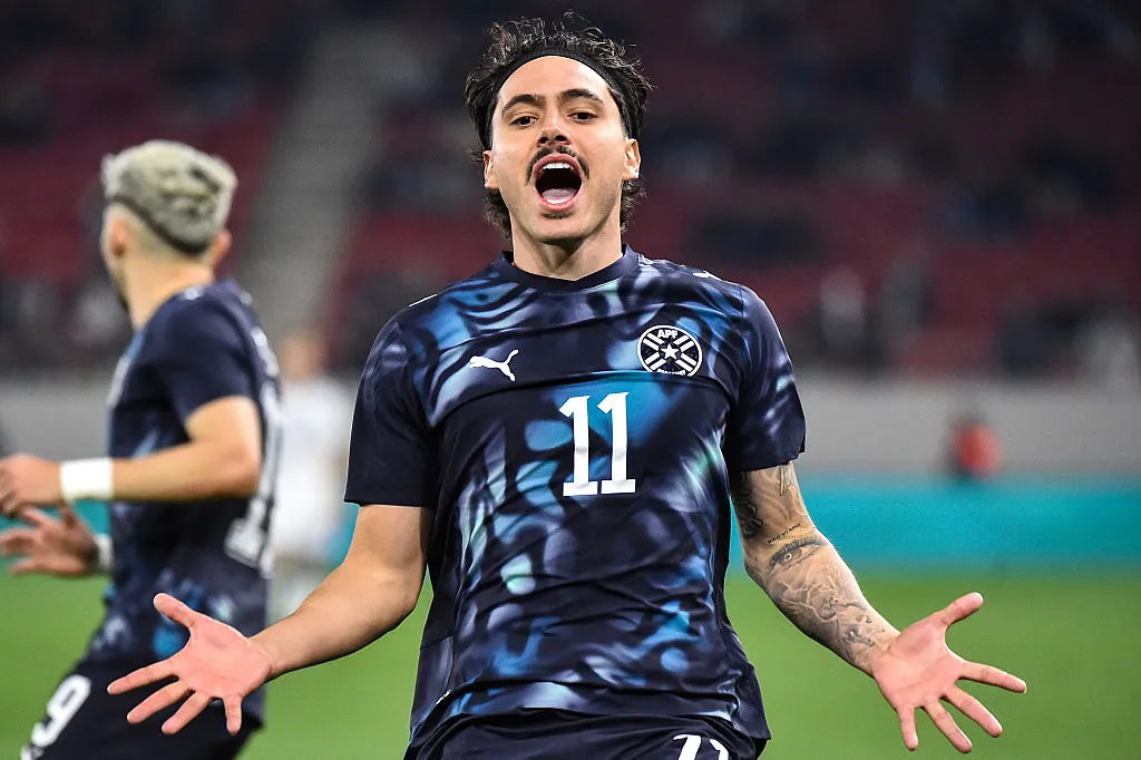 Mauricio of Paraguay reacts during an international friendly match between Greece and Paraguay on March 27, 2026 in Athens, Greece. (Photo by Milos Bicanski/Getty Images)