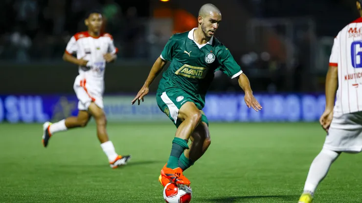 Figueiredo jogador do Palmeiras durante partida contra o Nautico-RR no estadio Arena Barueri pelo campeonato Copa Sao Paulo 2025.