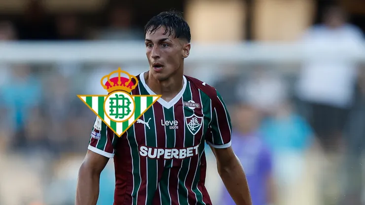 Facundo Bernal, do Fluminense, domina a bola durante a partida entre Santos e Fluminense pelo Brasileirão 2026 no Estádio da Vila Belmiro, em 19 de abril de 2026, em Santos, Brasil. (Foto de Miguel Schincariol/Getty Images)