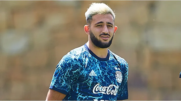 Matías Vargas durante treinamento da Seleção Argentina sub-23 em 2021.