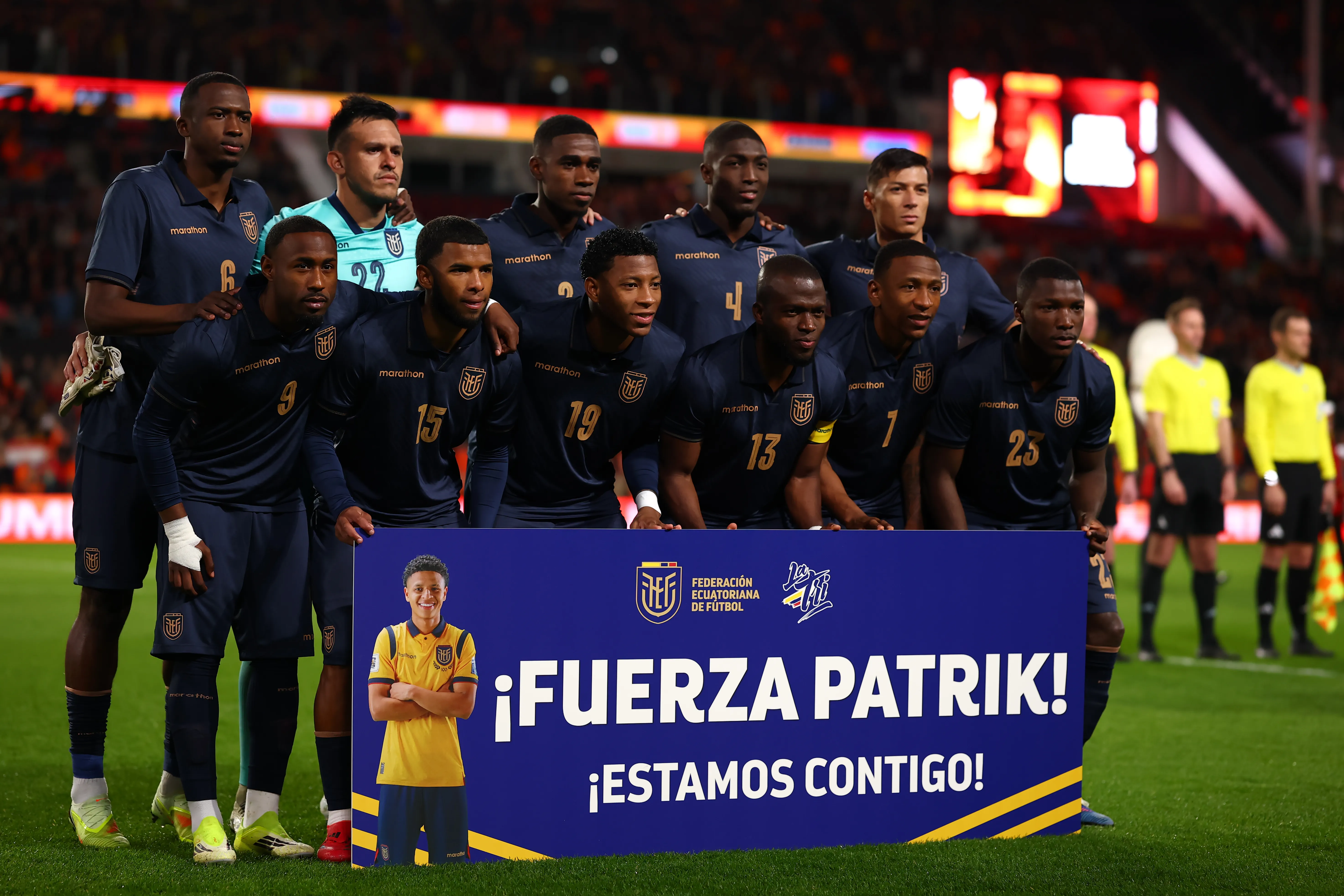 EINDHOVEN, NETHERLANDS – MARCH 31: Players of Ecuador pose for a team photograph prior to the international friendly match between Netherlands and Ecuador at Philips Stadion on March 31, 2026 in Eindhoven, Netherlands. (Photo by Dean Mouhtaropoulos/Getty Images)