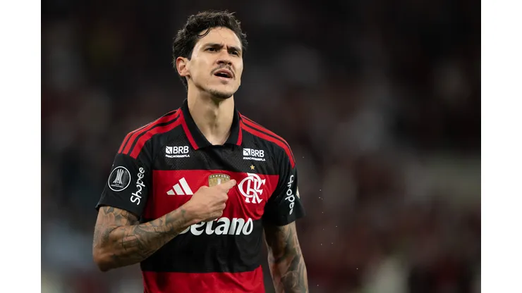 RJ - RIO DE JANEIRO - 20/05/2026 - COPA LIBERTADORES 2026, FLAMENGO X ESTUDIANTES - Pedro jogador do Flamengo comemora seu gol durante partida contra o Estudiantes no estadio Maracana pelo campeonato Copa Libertadores 2026. Foto: Jorge Rodrigues/AGIF