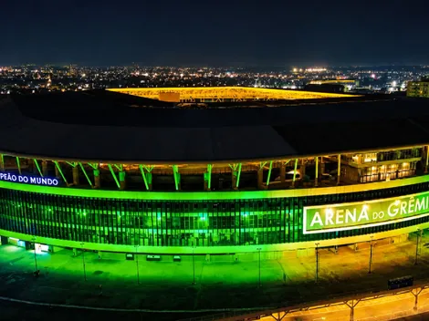 Arena do Grêmio ganha cores da Seleção durante o Mundial